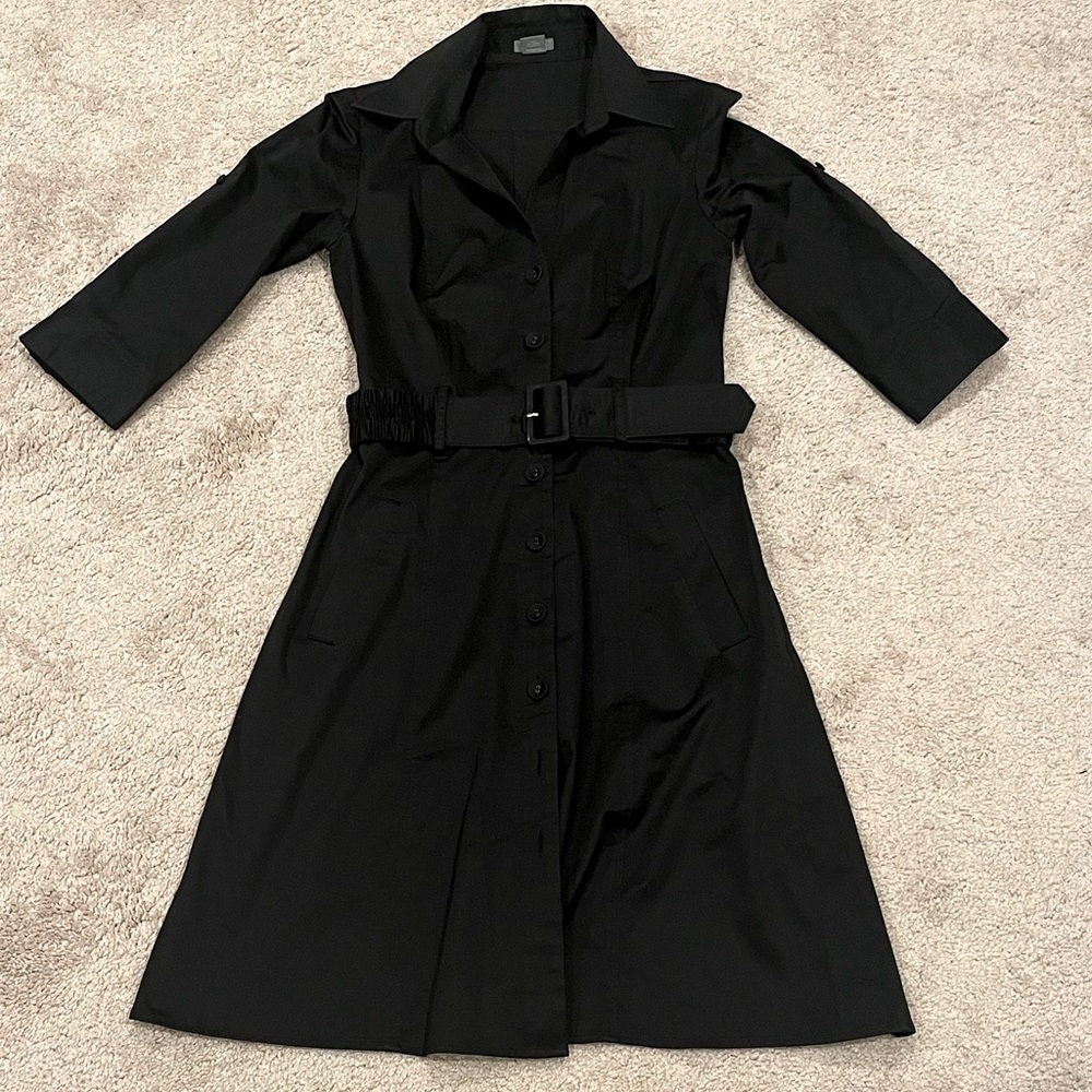 Ann Taylor Button Down Shirt Dress In black